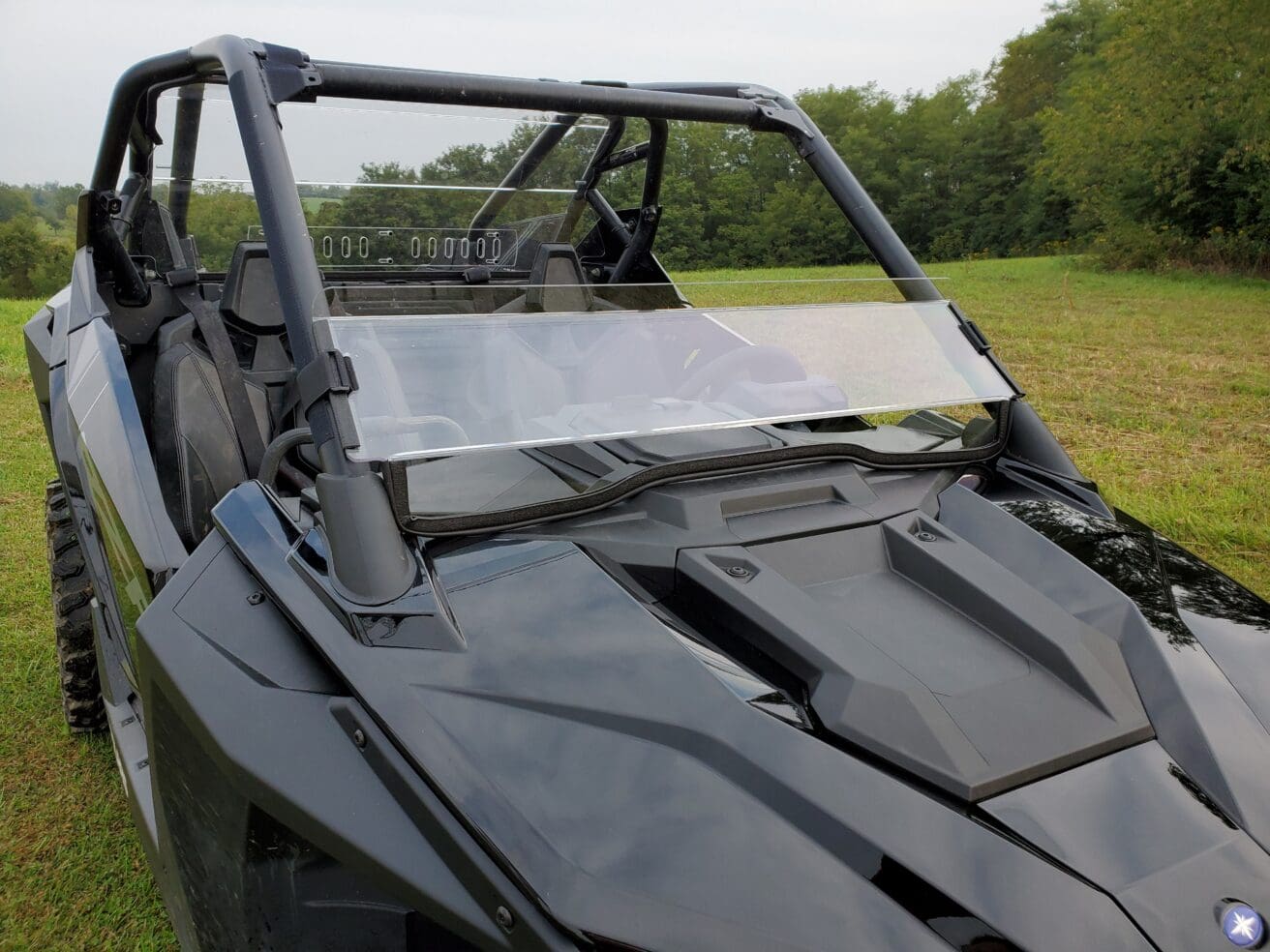 A close up of the windshield on a vehicle