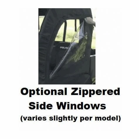 Optional zippered side windows for vehicles.