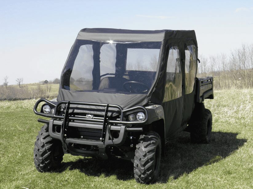 All-terrain vehicle on grassy field.
