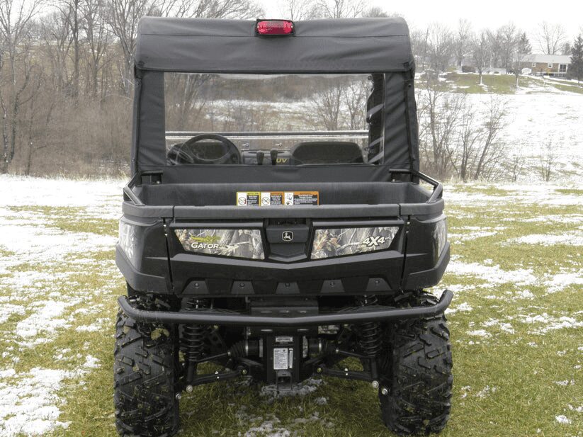 Rear view of off-road utility vehicle.