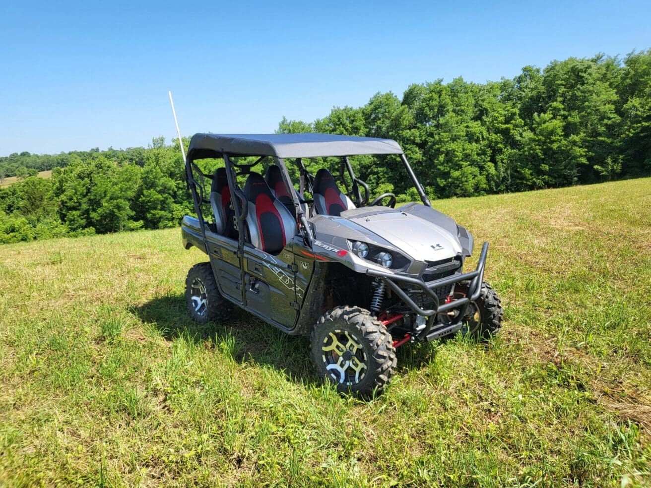 Gray Kawasaki Terrain four-seater ATV.