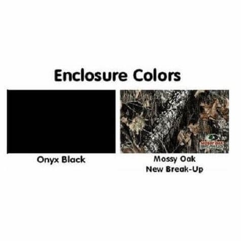 Enclosure color options: black and camo.