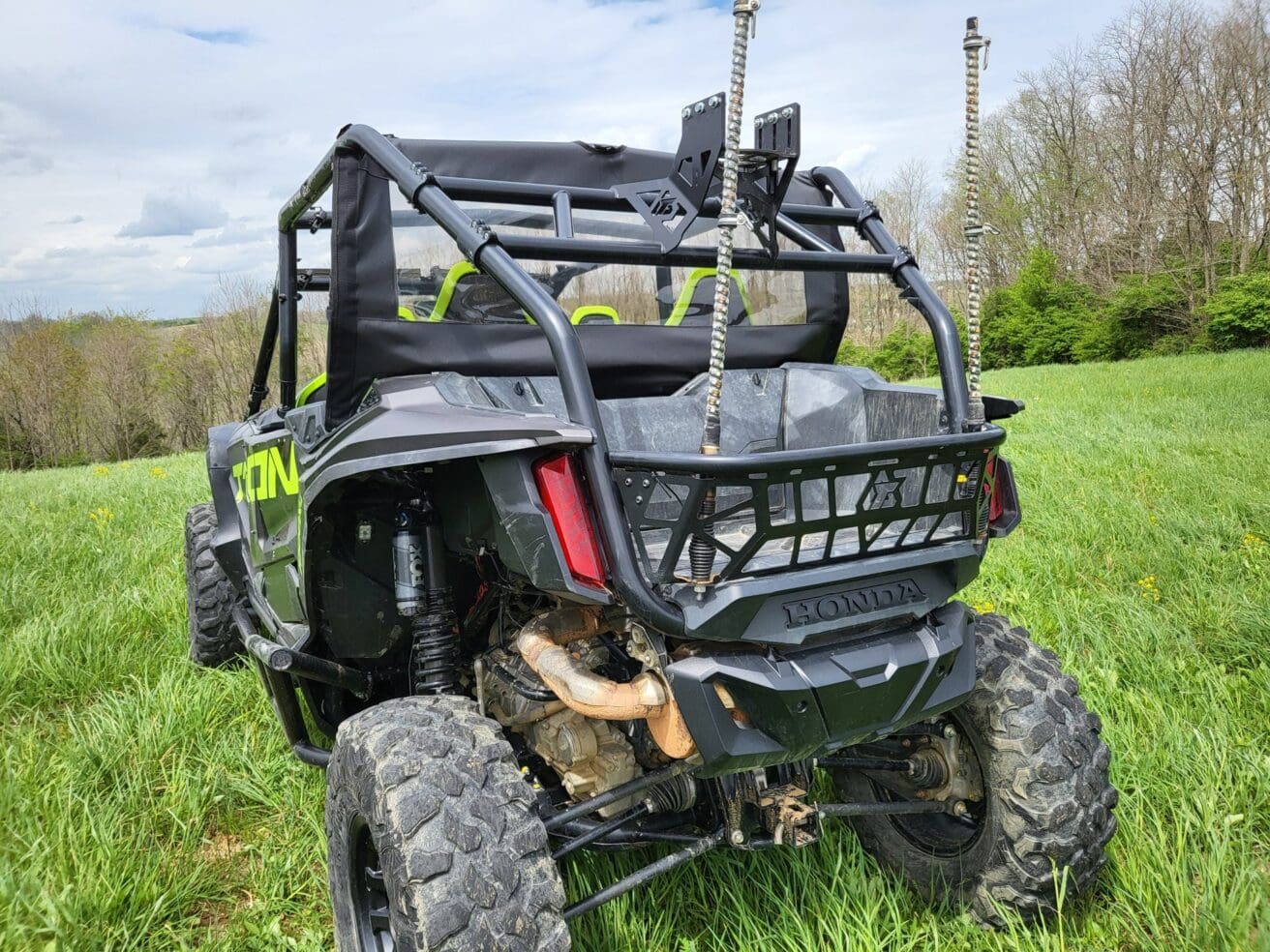 Rear view of Honda Talon off-road vehicle.