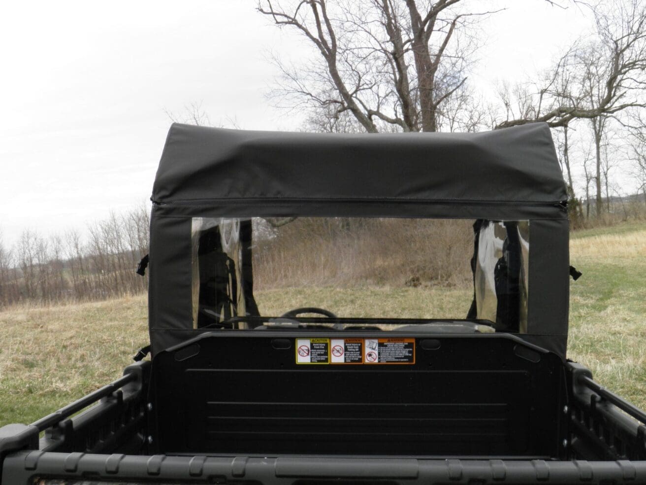 Black ATV rear enclosure with window.