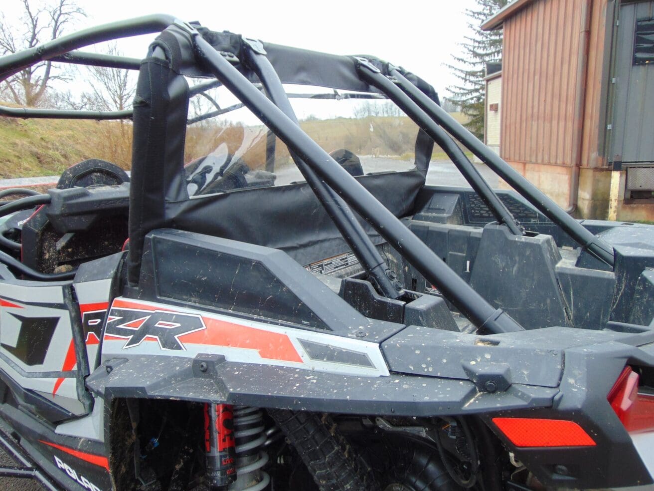 Polaris RZR rear window and frame.
