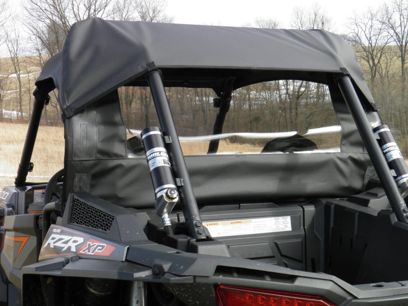 Black rear window Polaris RZR XP.