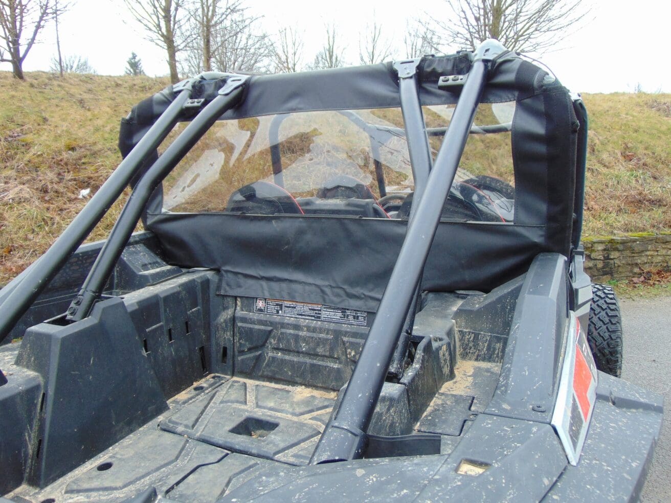 ATV rear enclosure with clear window.