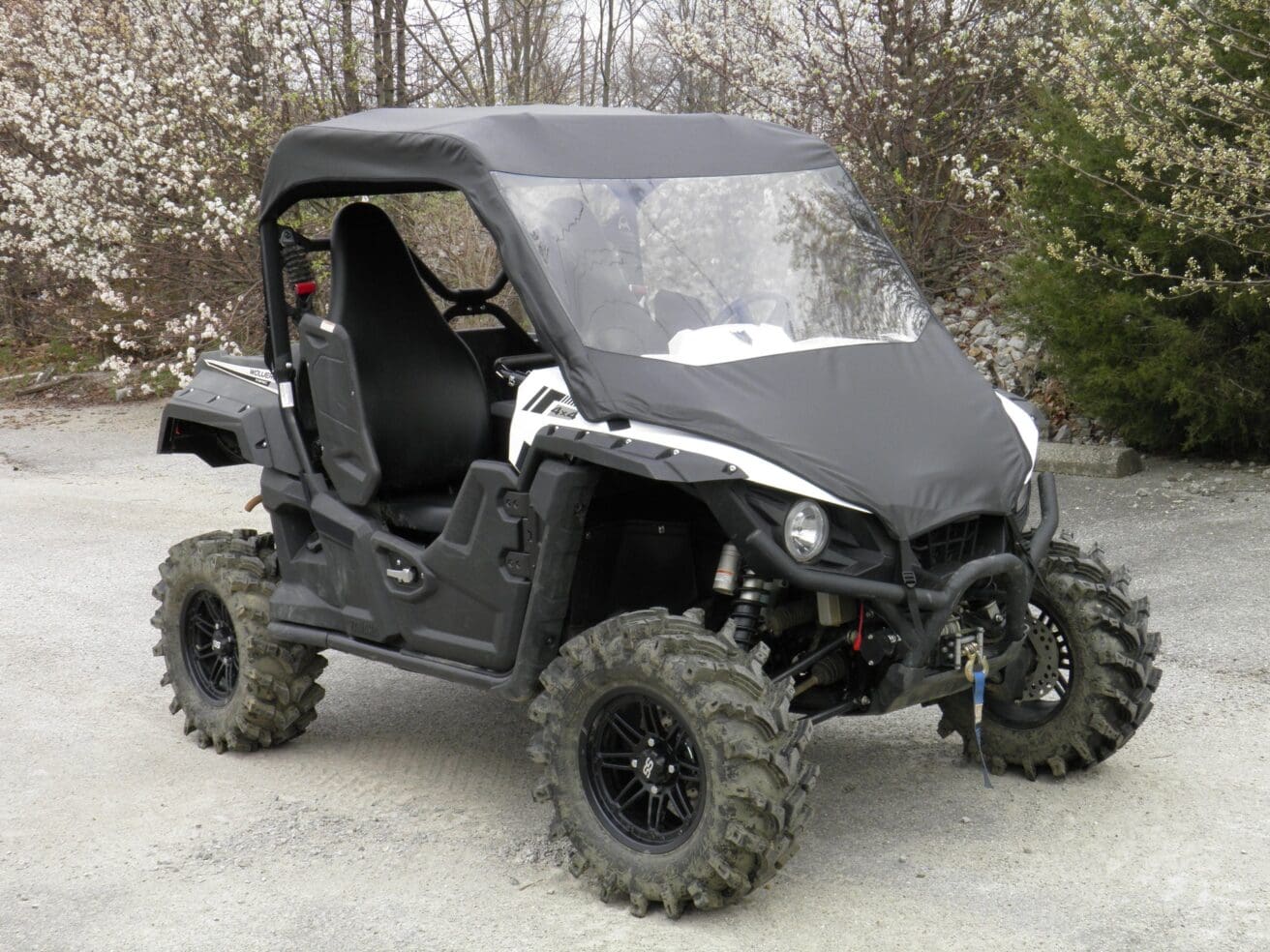 Yamaha Rhino off-road vehicle with windshield.