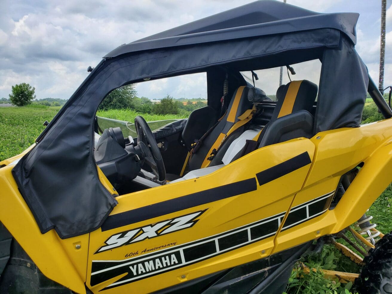 Yellow Yamaha YXZ 60th Anniversary side-by-side.