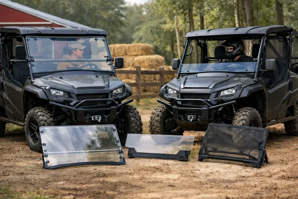 Honda Pioneer Windshield Choices for Work and Trails