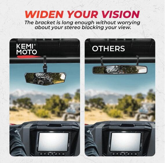 1.5" - 2" Rearview Mirror for Polaris RZR/Pioneer/Talon/X3/CFMoto/Kawasaki - Image 5