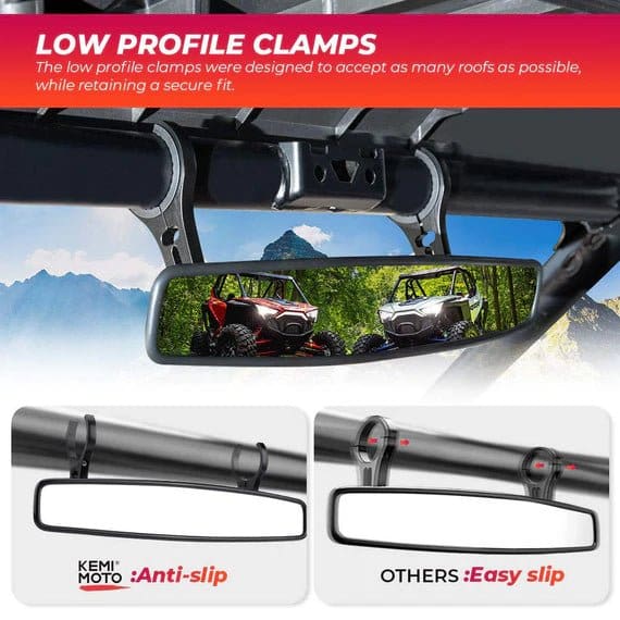 15" UTV Race Convex Center Mirror with 3/4 1.75" or 2" Clamps - Image 5