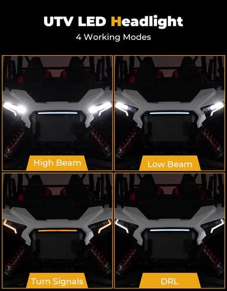 24W LED Headlight Waterproof Front Light for Polaris RZR XP 1000 / 4 1000 2024-2025 - Image 3