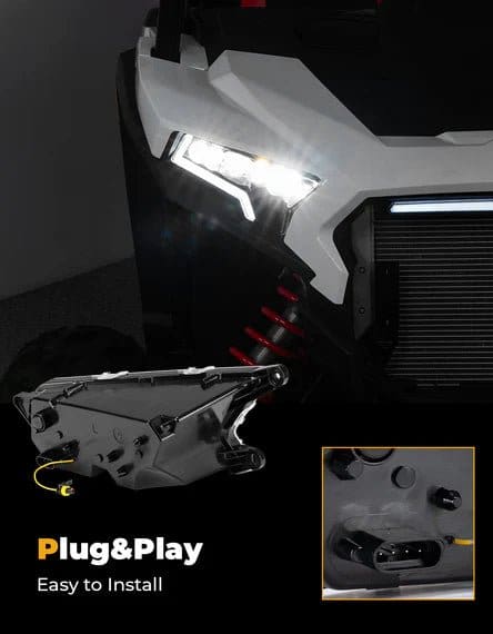 24W LED Headlight Waterproof Front Light for Polaris RZR XP 1000 / 4 1000 2024-2025 - Image 6