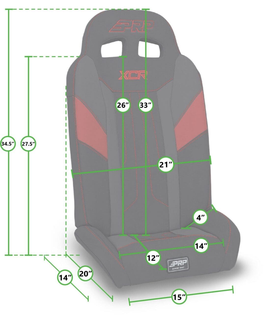 XCR Fold Flat Rear Suspension Seats for Polaris RZR PRO XP4, PRO R4, Turbo R4 (Pair), Red - Image 2