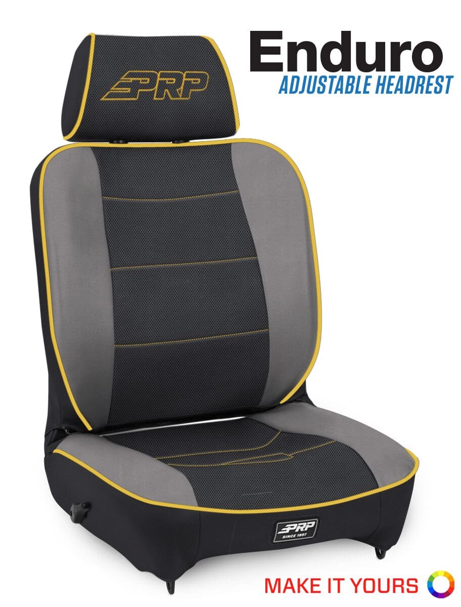 Enduro Low Back Reclining Suspension Seat with Adjustable Headrest, Driver Side