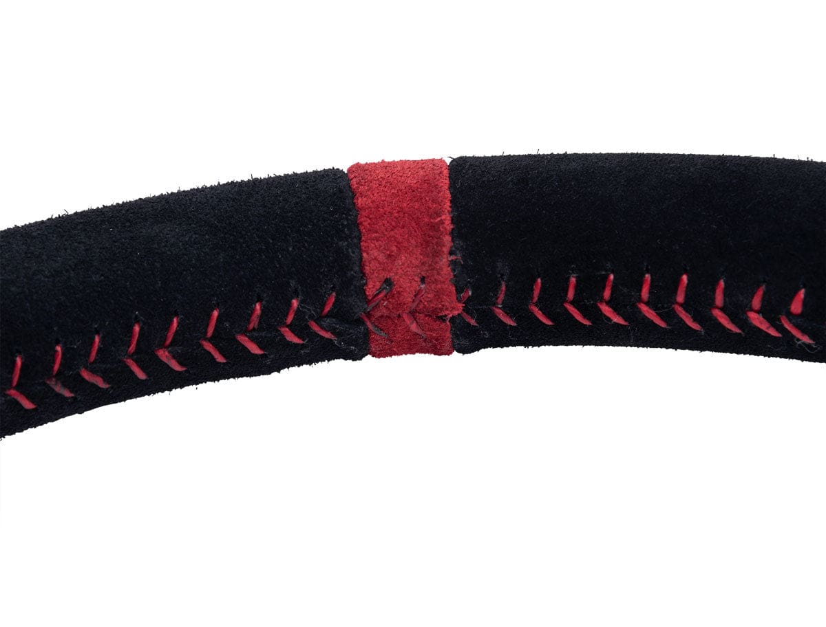 Flat Suede Steering Wheel, Red - Image 2