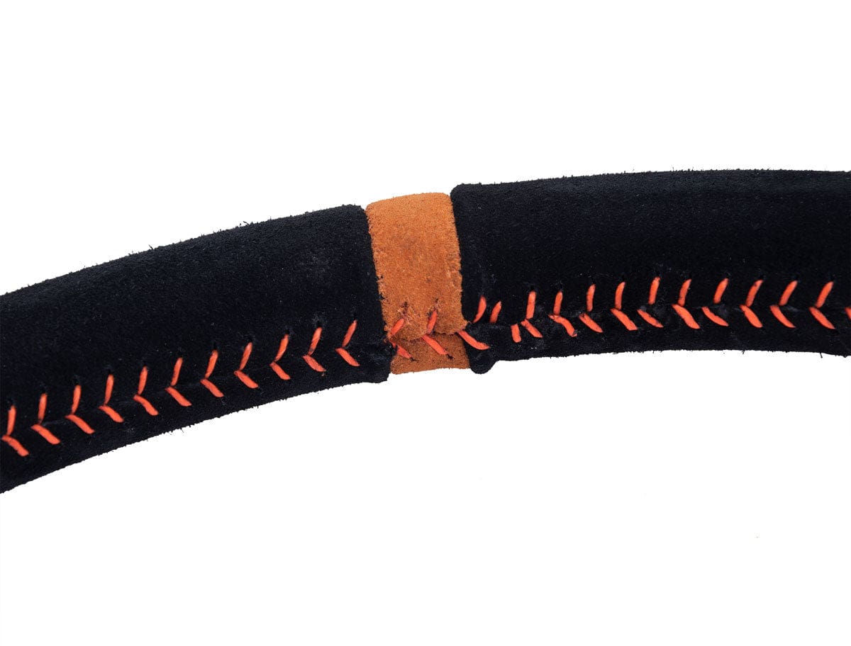 Flat Suede Steering Wheel, Orange - Image 2