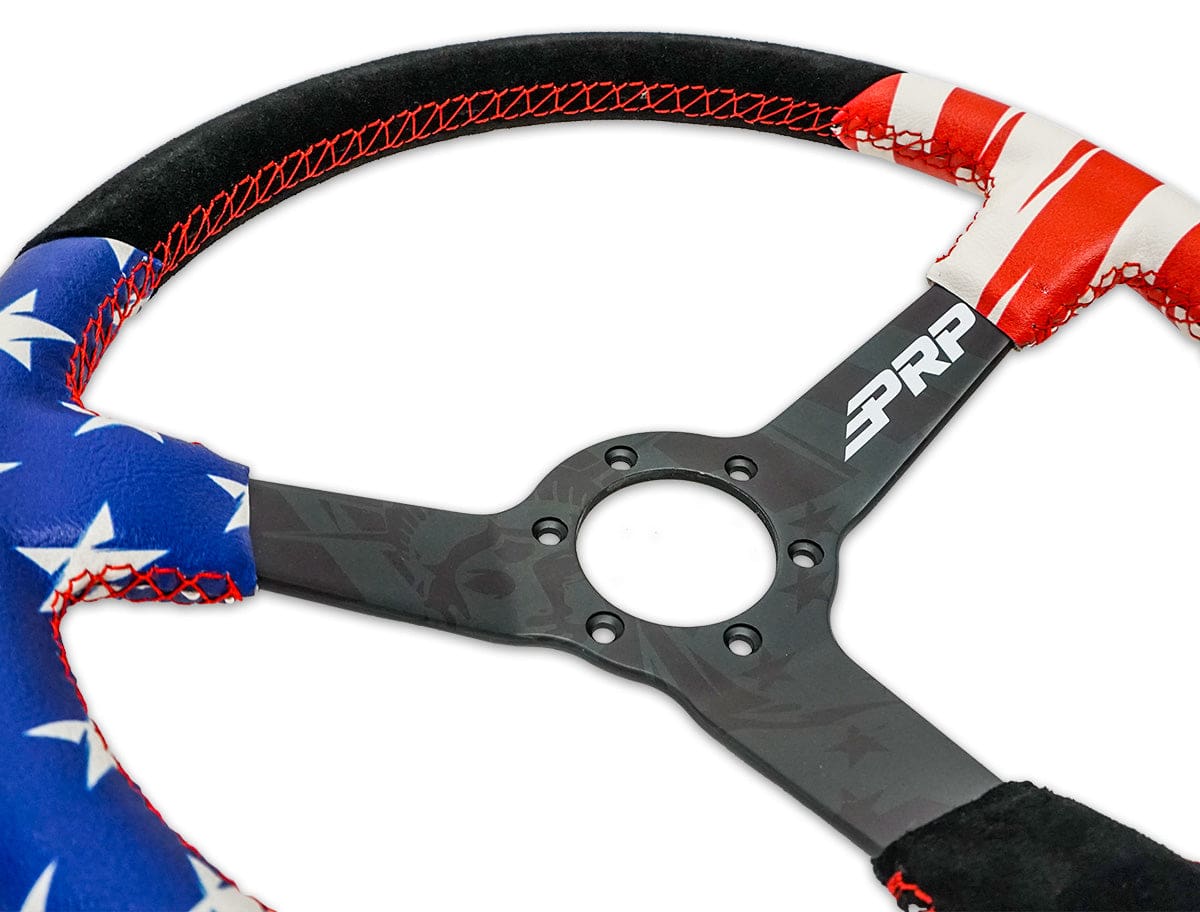 New Glory Deep Dish Steering Wheel, Suede - Image 2