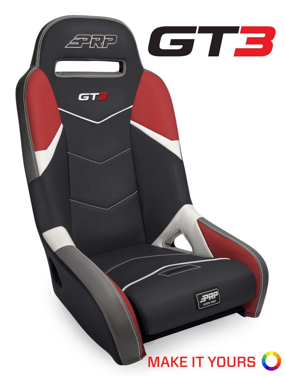 GT3 Suspension Seat for Polaris RZR 570, 800, 900, ACE; Can-Am Commander (2011-2020), Can-Am Maverick (2013-2017); Arctic Cat Havoc, & Wildcat XX
