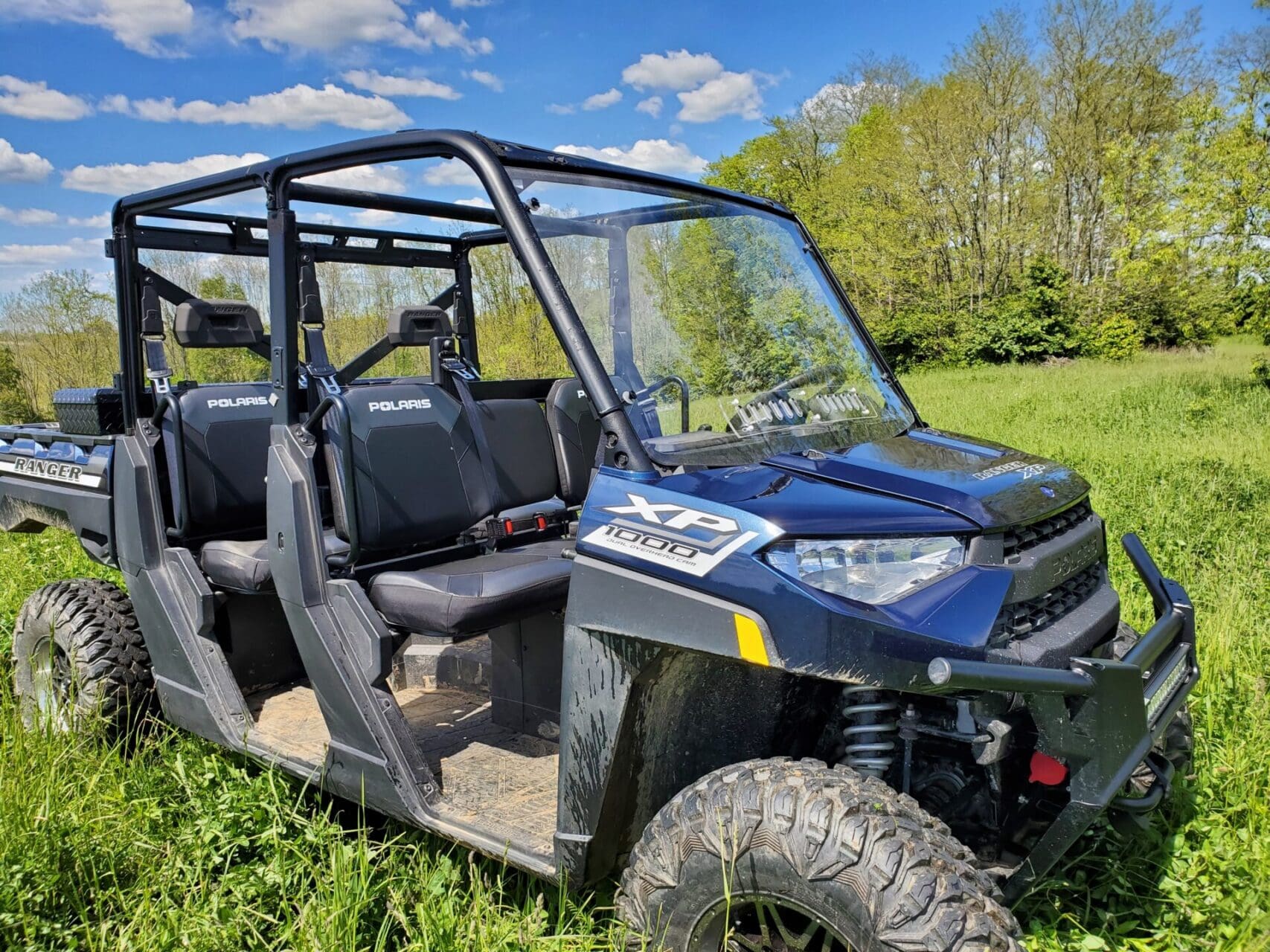 Polaris Ranger Crew 1000 -1 Pc Windshield w/Clamp, Vent, and Hard Coat Options - Image 2