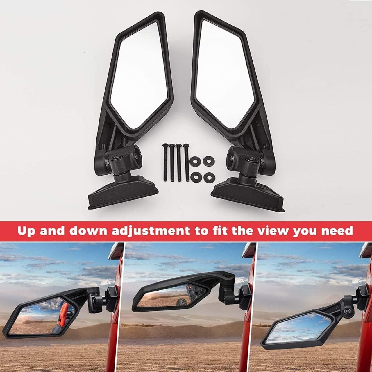 1 Pair Side View Mirrors 360° Adjustment for Can Am Maverick X3 - Image 4