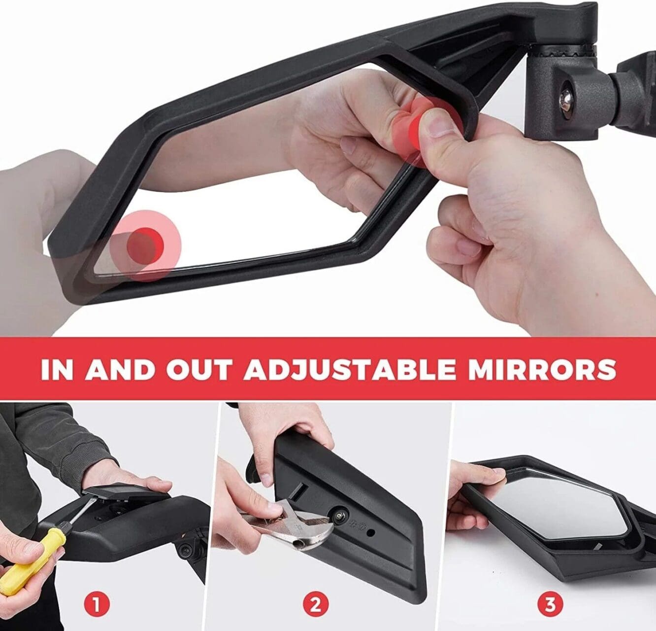 1 Pair Side View Mirrors 360° Adjustment for Can Am Maverick X3 - Image 6