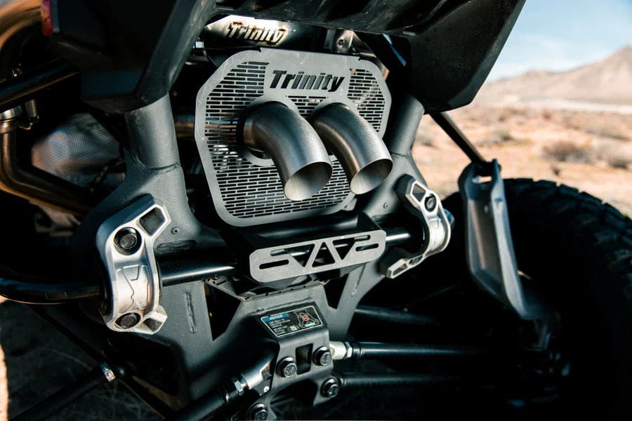 Maverick R Can-Am Maverick R Center Exit Slip-On Exhaust - Brushed Stainless Steel Muffler - Image 3
