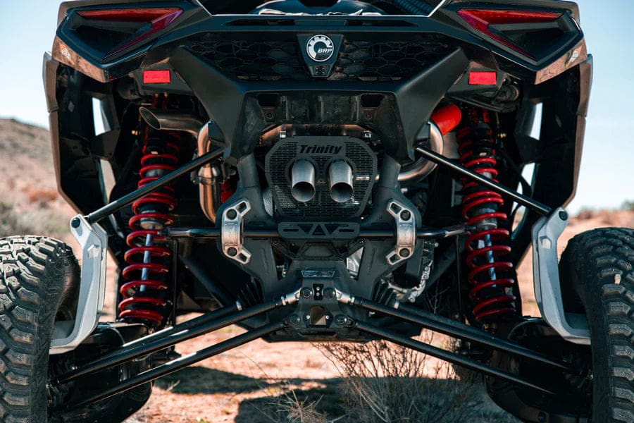 Maverick R Can-Am Maverick R Center Exit Slip-On Exhaust - Brushed Stainless Steel Muffler