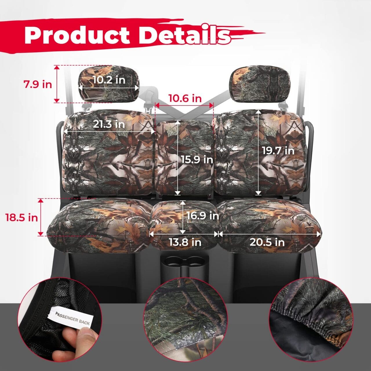 Camouflage Seat Cover for Can Am Defender HD5|7|8|9|10 - Image 8