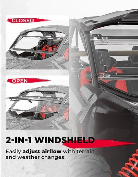Can-Am Maverick X3 Scratch-Resistant Flip Windshield - Image 7