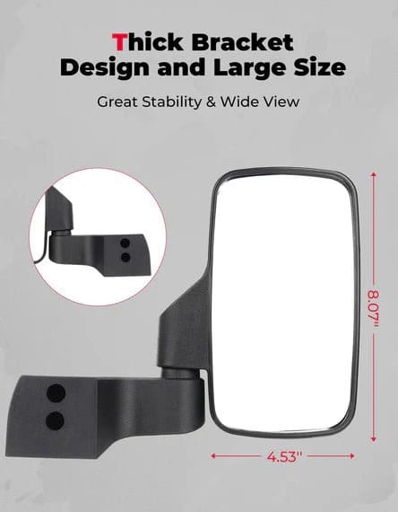 Door Mounted Side View Mirrors for Polaris Ranger/ Commercial Pro XD (1 Pair) - Image 4