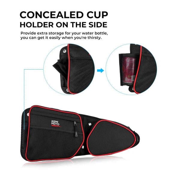 Front Side Door Bags with Knee Pad for Polaris RZR XP 1000 - Image 5