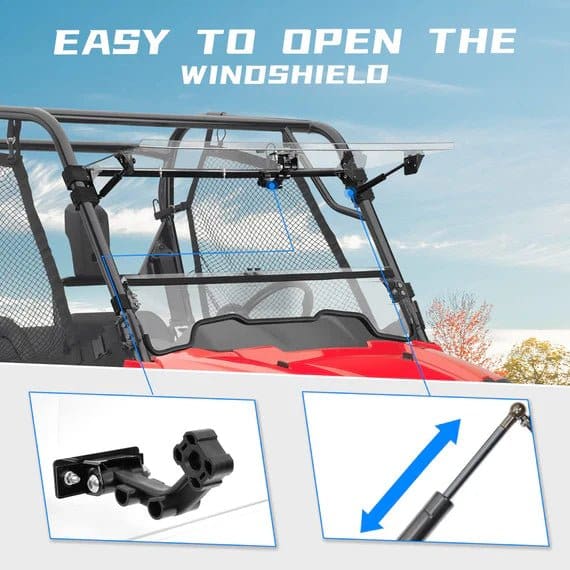 Honda Pioneer 700/700-4 Scratch-Resistant Flip Windshield - Image 4