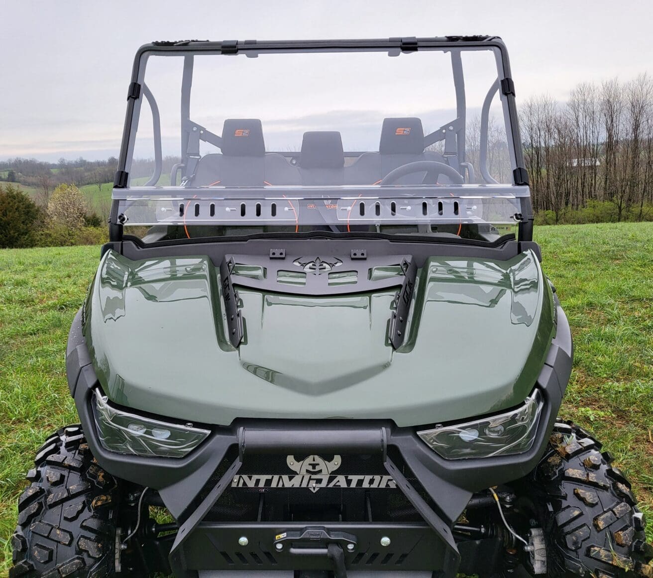 Intimidator GC1K 3-Seater - 2 Pc Windshield with Vent, Clamp, and Hard Coat Options