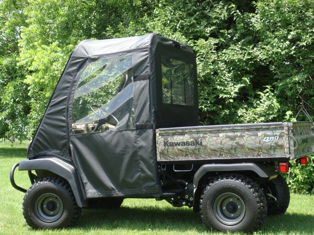 Kawasaki utility UTV with camo cargo bed