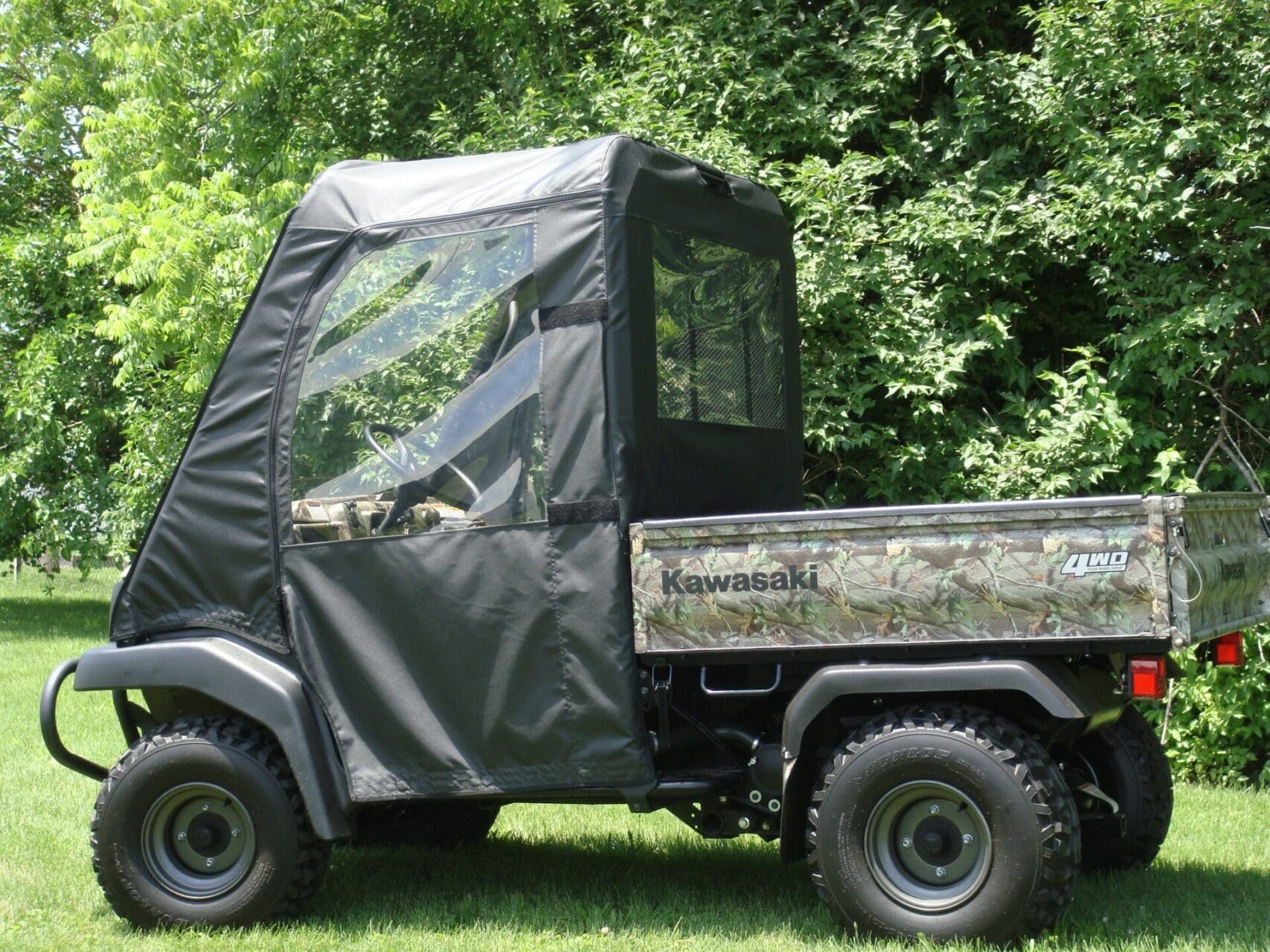 Kawasaki utility UTV with camo cargo bed
