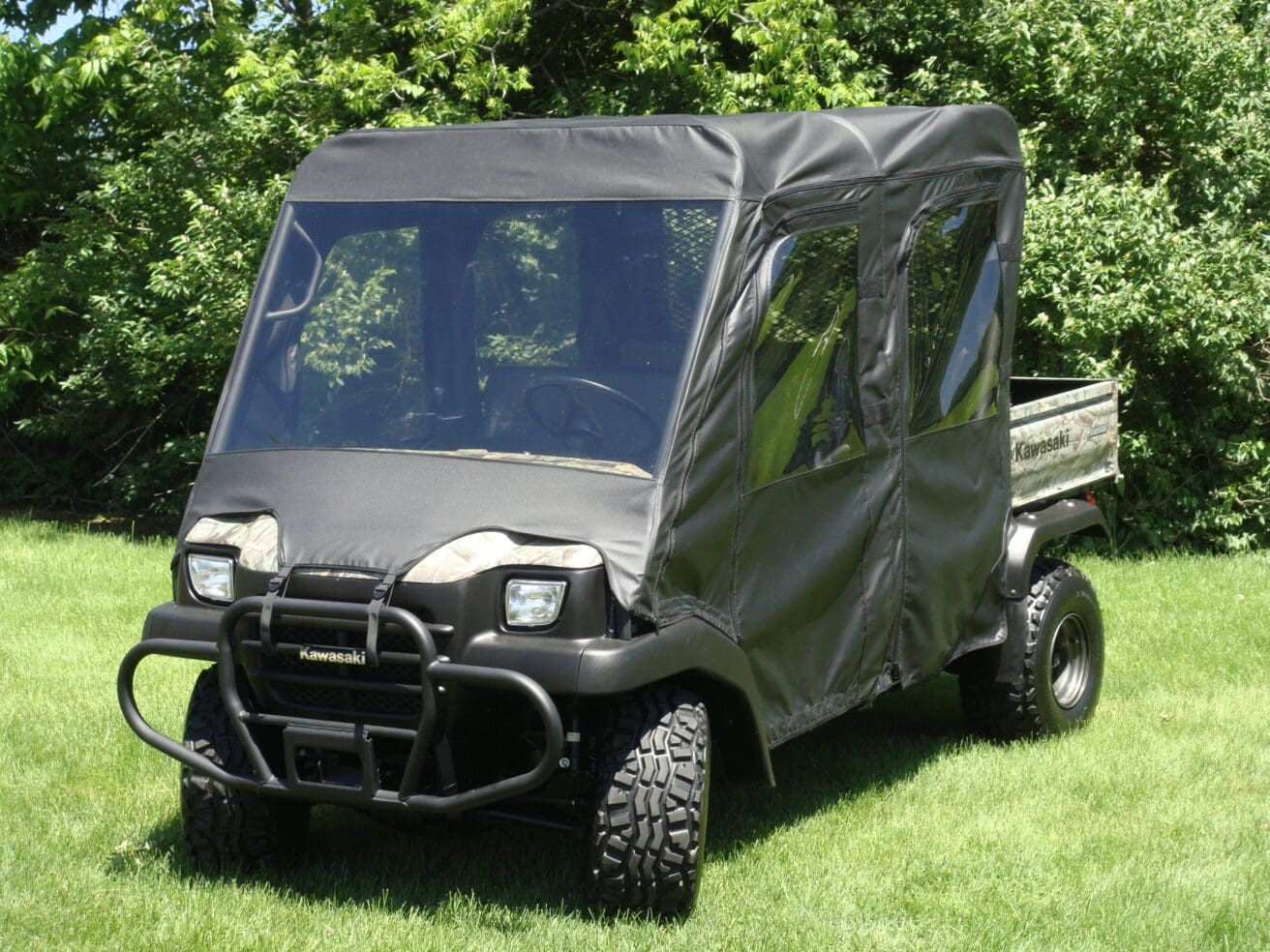 Kawasaki utility vehicle with full cab enclosure