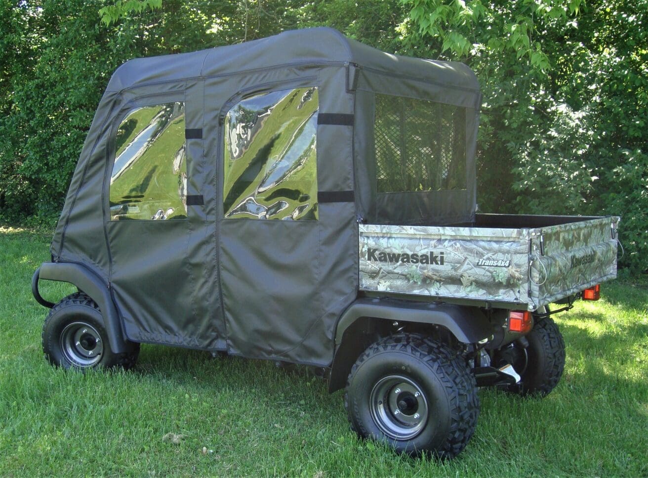 Kawasaki utility vehicle with soft enclosure