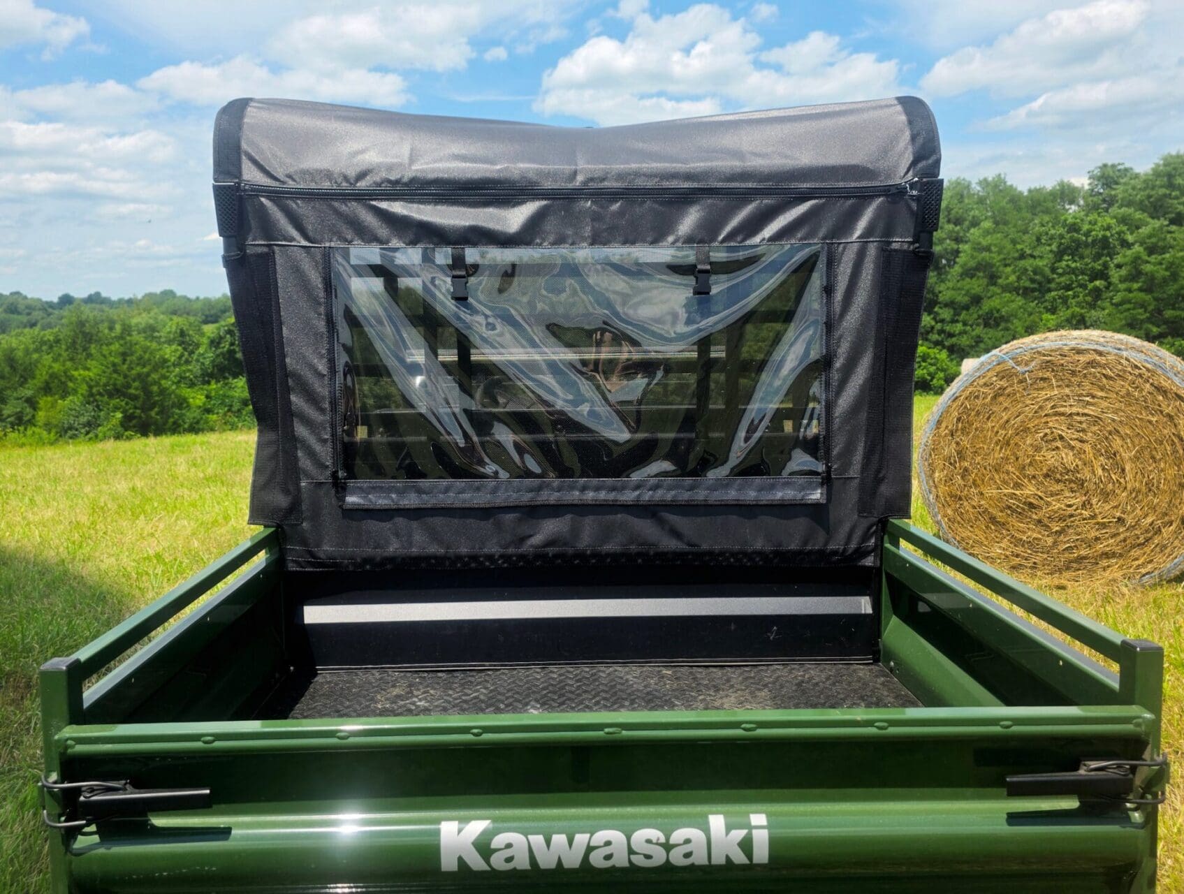Kawasaki Mule 4000/4010 Trans - Soft Back Panel with Mesh/Vinyl Window - Image 3