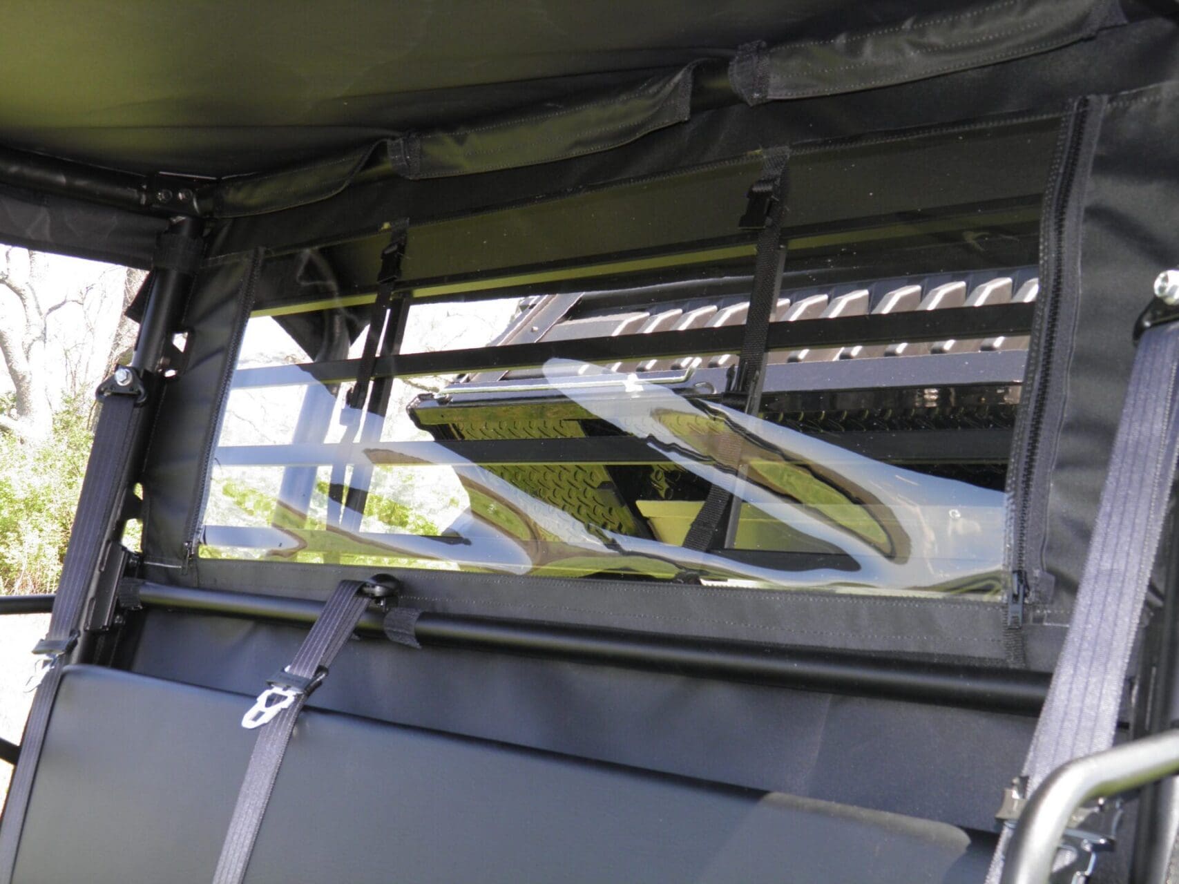UTV rear clear vinyl window and seat
