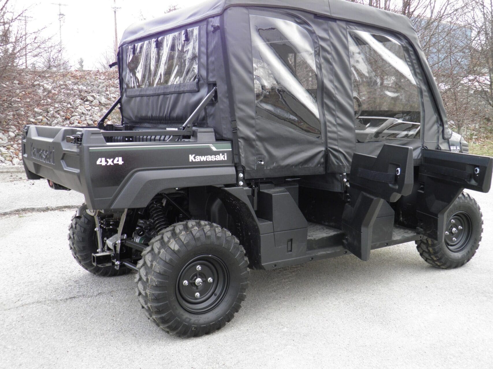 Kawasaki 4x4 utility vehicle with enclosed cab