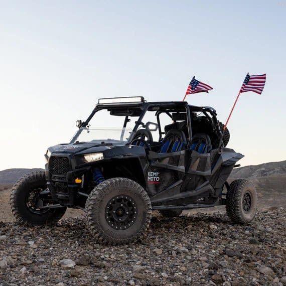 Kemimoto - 3 ft 2-piece LED Spiral Whip Lights w/USA Flags with RF Remote Control - Image 6