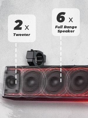 Kemimoto - 33-inch 8-Speaker RGB UTV Bluetooth Sound Bar for UTVs with 1.75" to 2.25" Roll Bars - Image 5