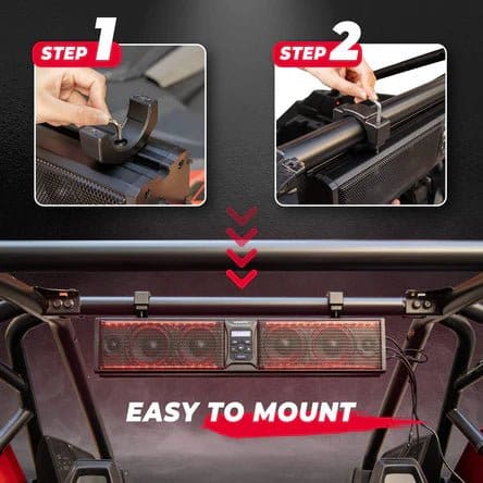 Kemimoto - 6 Speaker 26" RGB Universal Sound Bar for UTVs with 1.75" to 2.25" Roll Bars - Image 5