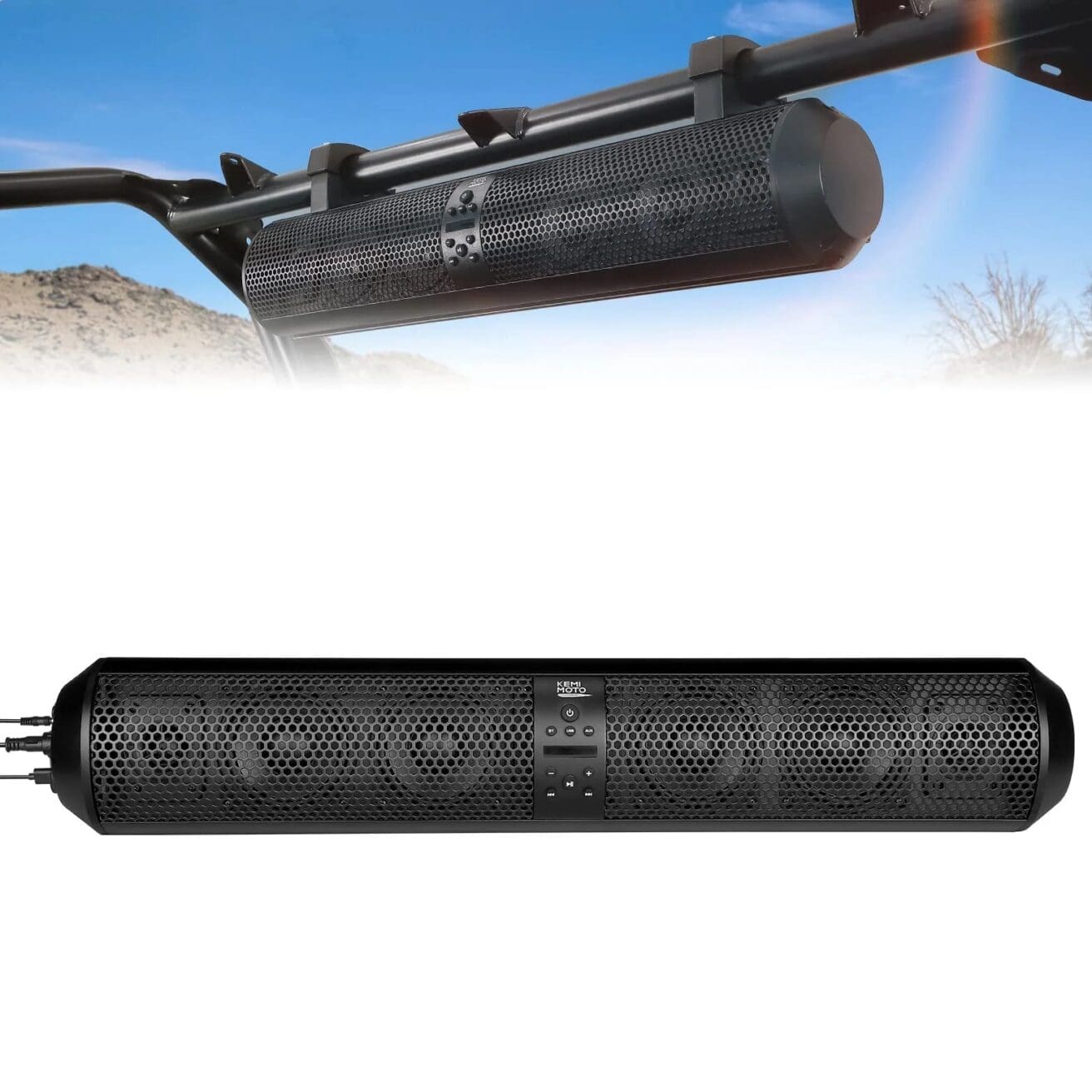Kemimoto - 6 Speaker Bluetooth Sound Bar for UTVs with 1.56" to 2.25" Roll Bars