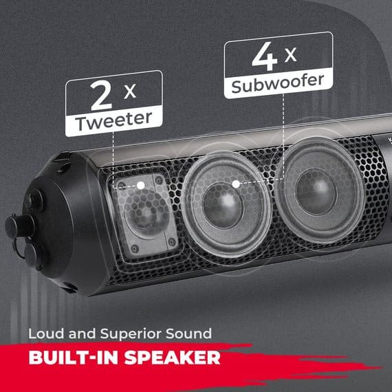 Kemimoto - 6 Speaker Bluetooth Sound Bar for UTVs with 1.56" to 2.25" Roll Bars - Image 4