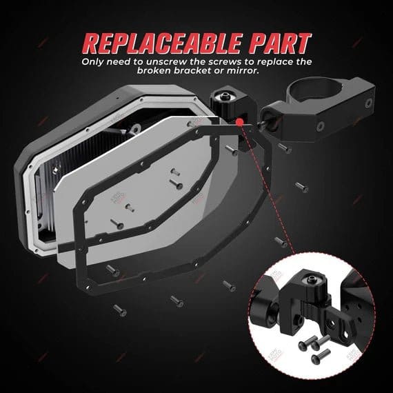 Mirrors with LED Turn Signal Lights For RZR - Image 8