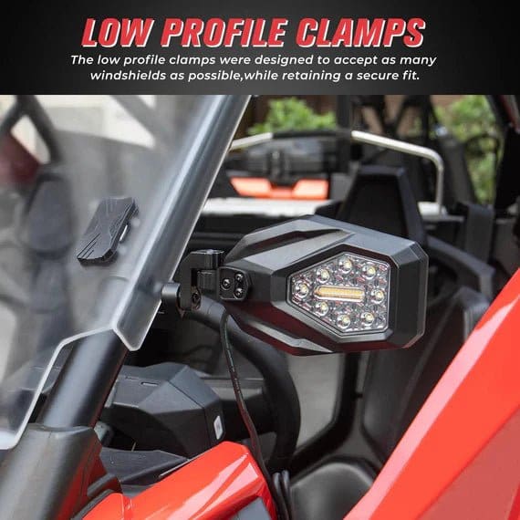 Mirrors with LED Turn Signal Lights For RZR - Image 5