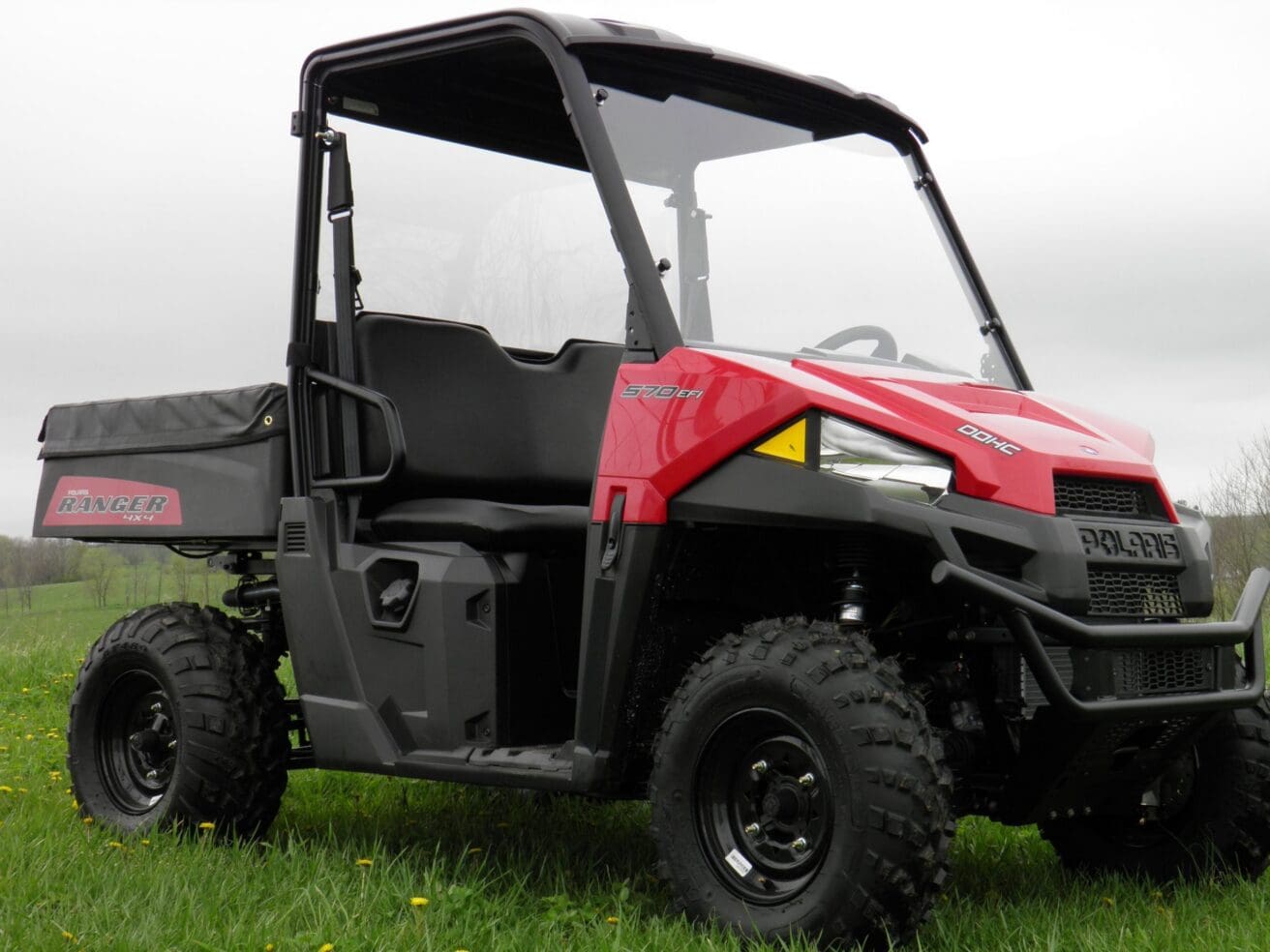 Red Polaris Ranger utility UTV
